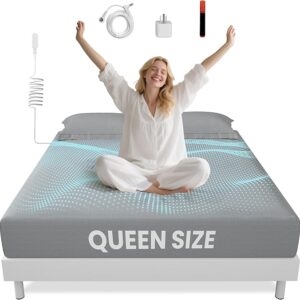 grounding sheets gray queen size 90% organic cotton + 10% pure silver fitted bed sheet for earthing 400 thread count deep pocket grounded bedsheets improved sleep down to earth ground bedding